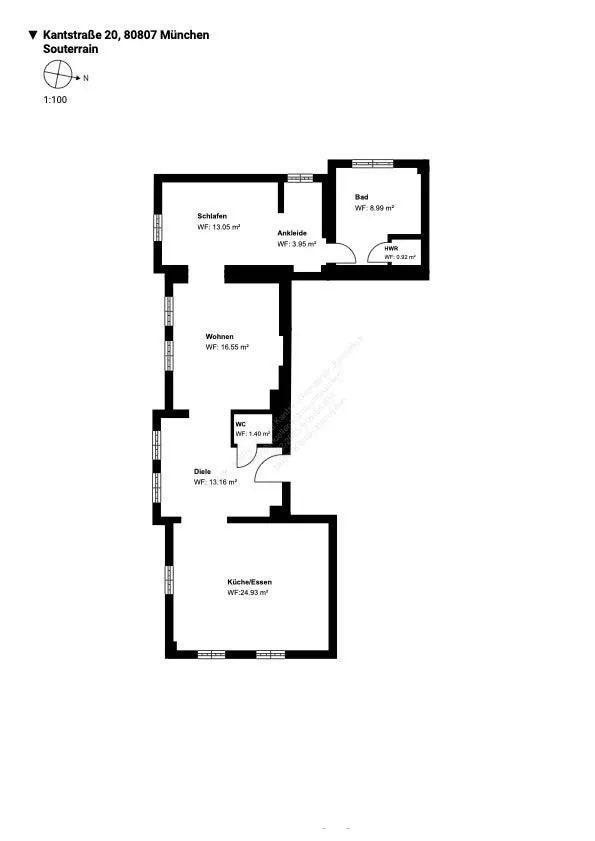 wohnung münchen Kantstrasse Grundriss 1