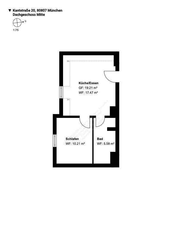 wohnung münchen Kantstrasse Grundriss 2