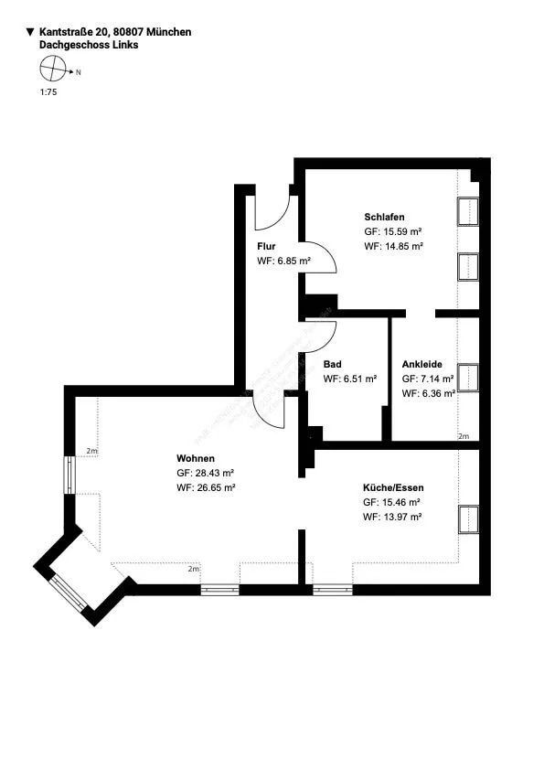 wohnung münchen Kantstrasse Grundriss 3